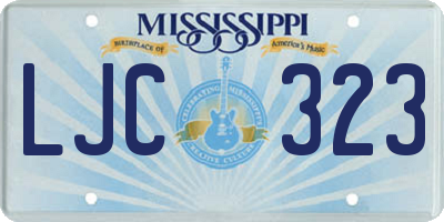 MS license plate LJC323