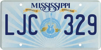 MS license plate LJC329