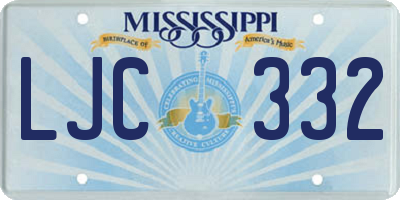 MS license plate LJC332