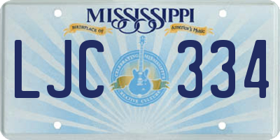 MS license plate LJC334