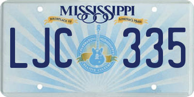 MS license plate LJC335