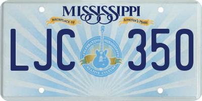 MS license plate LJC350