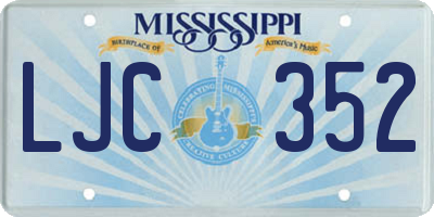 MS license plate LJC352