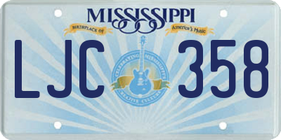 MS license plate LJC358
