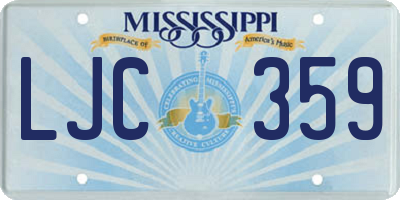 MS license plate LJC359
