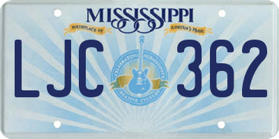 MS license plate LJC362