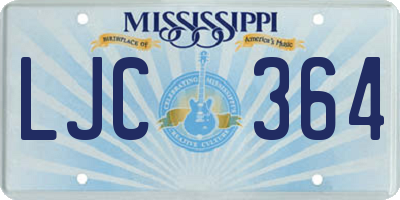 MS license plate LJC364