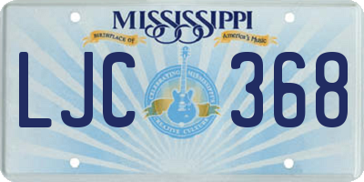 MS license plate LJC368