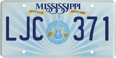 MS license plate LJC371