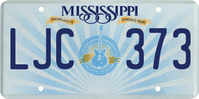 MS license plate LJC373