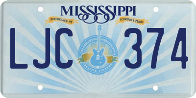 MS license plate LJC374