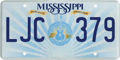MS license plate LJC379