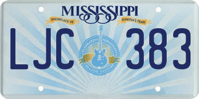 MS license plate LJC383