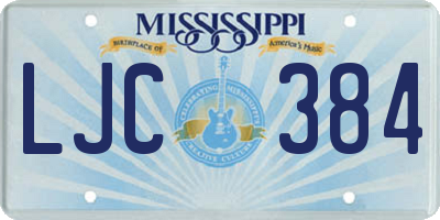 MS license plate LJC384