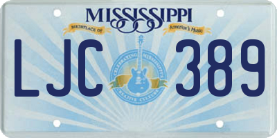 MS license plate LJC389