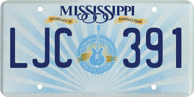MS license plate LJC391
