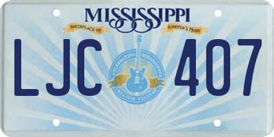 MS license plate LJC407