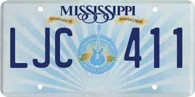 MS license plate LJC411