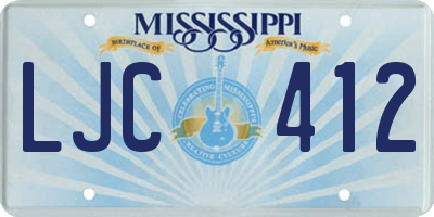 MS license plate LJC412