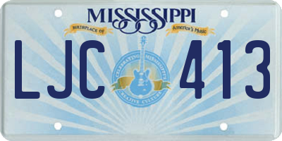 MS license plate LJC413