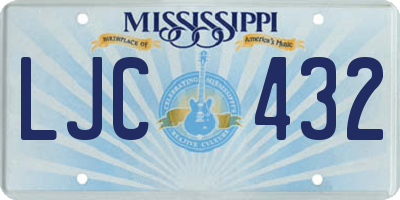 MS license plate LJC432