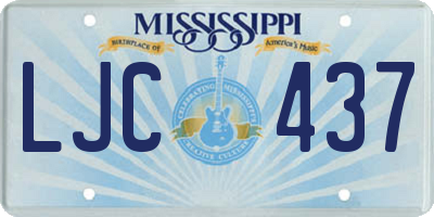 MS license plate LJC437