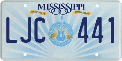 MS license plate LJC441