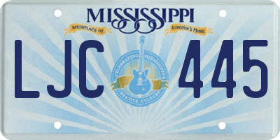 MS license plate LJC445