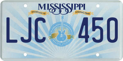 MS license plate LJC450