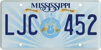 MS license plate LJC452