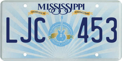 MS license plate LJC453