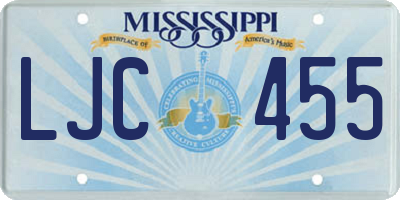 MS license plate LJC455