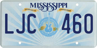 MS license plate LJC460