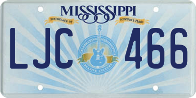 MS license plate LJC466