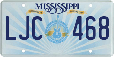 MS license plate LJC468