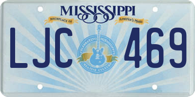 MS license plate LJC469