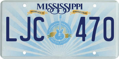 MS license plate LJC470