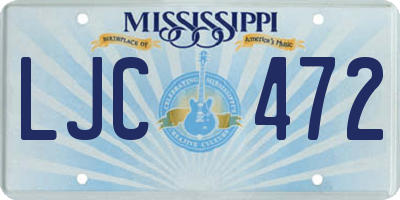 MS license plate LJC472
