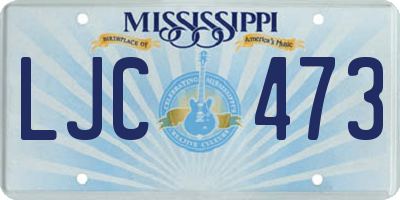 MS license plate LJC473