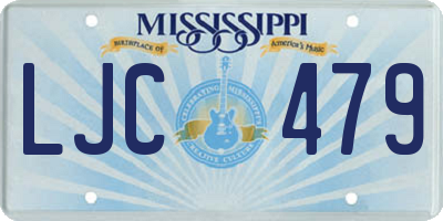 MS license plate LJC479