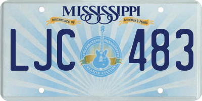 MS license plate LJC483