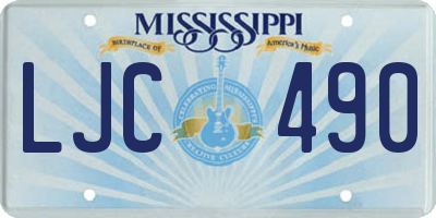 MS license plate LJC490