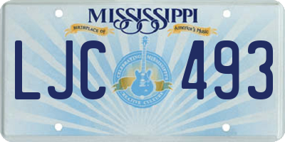 MS license plate LJC493