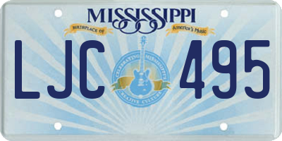 MS license plate LJC495