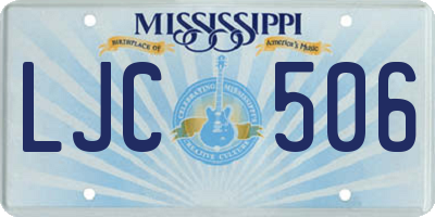 MS license plate LJC506