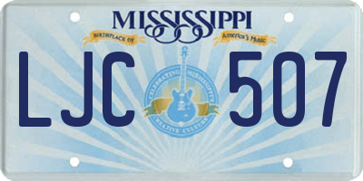 MS license plate LJC507