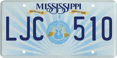 MS license plate LJC510