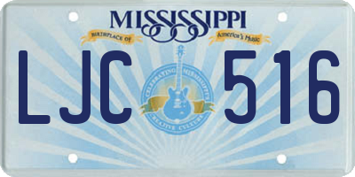 MS license plate LJC516