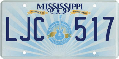 MS license plate LJC517