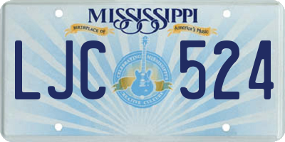 MS license plate LJC524